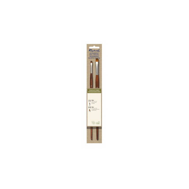 Set de 2 pinceaux acrylique "indispensables pour les fonds"