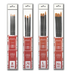 Set de 3 pinceaux Huile/Acrylique - 4 tailles - Inart - Taille M