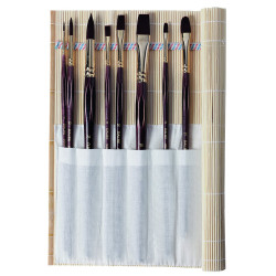 Pochette 8 brosses synthétiques acrylique étude 3