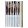 Pochette 8 brosses synthétiques acrylique étude 3
