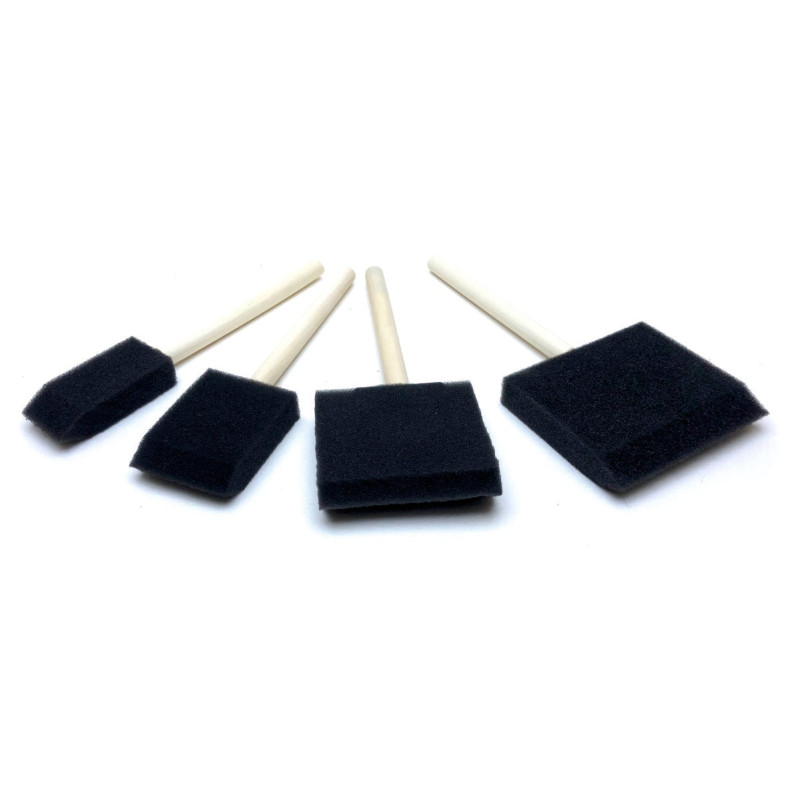 Pochette de 4 pinceaux mousse carrés