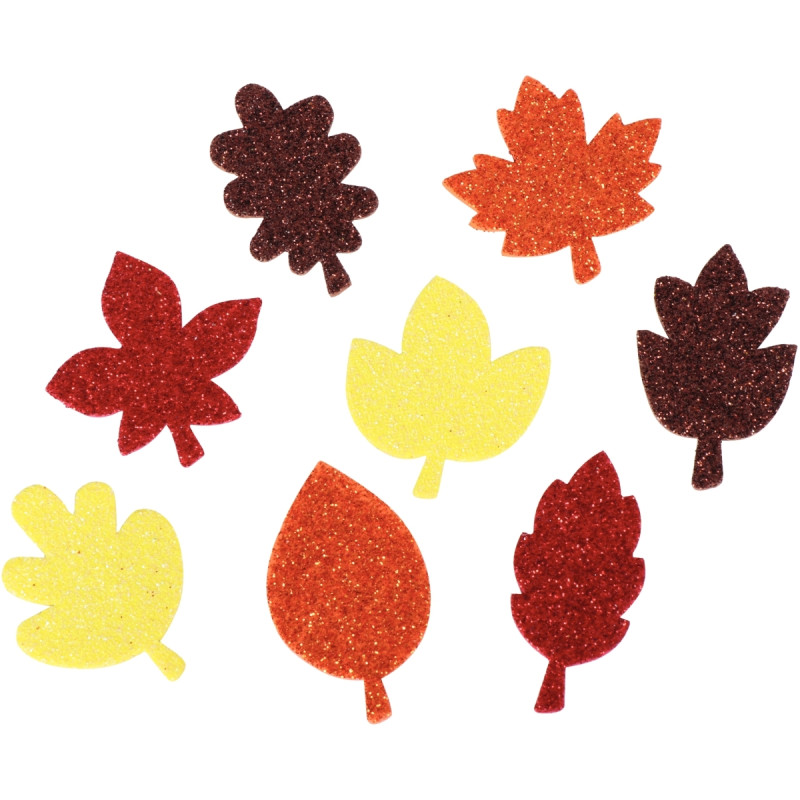 Sachet de 200 gommettes feuilles d' automne en mousse