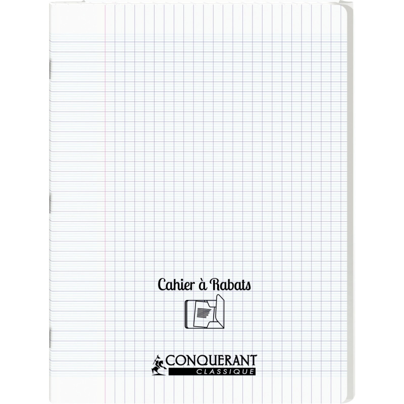Piqûre 48 pages avec 2 rabats, format 24x32 cm, seyès 90g, couverture