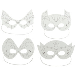 Lot de 8 masques carton licorne et super héros
