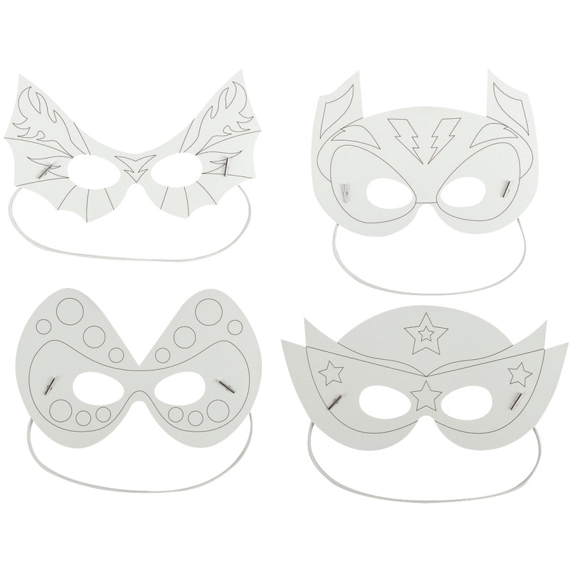 Lot de 8 masques carton licorne et super héros