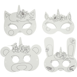 Lot de 8 masques carton licorne et super héros