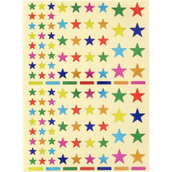 Pochette 624 gommettes métallisées étoiles couleurs assorties