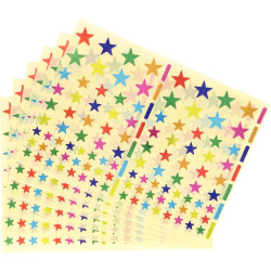 Pochette 624 gommettes métallisées étoiles couleurs assorties