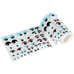Rouleau de 1380 gommettes yeux formes et couleurs assortis