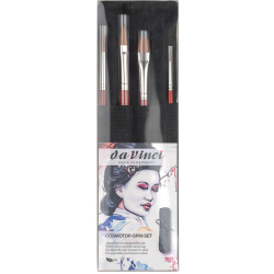 Set de 4 pinceaux aquarelle Cosmotop Spin + trousse coton