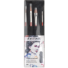 Set de 4 pinceaux aquarelle Cosmotop Spin + trousse coton