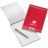 Bloc sténo à spirale 180 pages, format A5, papier blanc ligné 60g