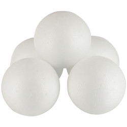 Lot de 5 boules en styropor, diamètre 7 cm