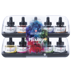 Set Encres aquarelle Ecoline 10 x 30 ml couleurs assorties
