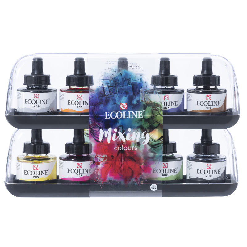 Set Encres aquarelle Ecoline 10 x 30 ml couleurs assorties