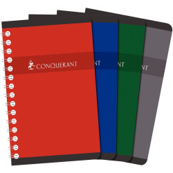Carnet à reliure intégrale 180 pages CONQUERANT, format A5, quadrillé