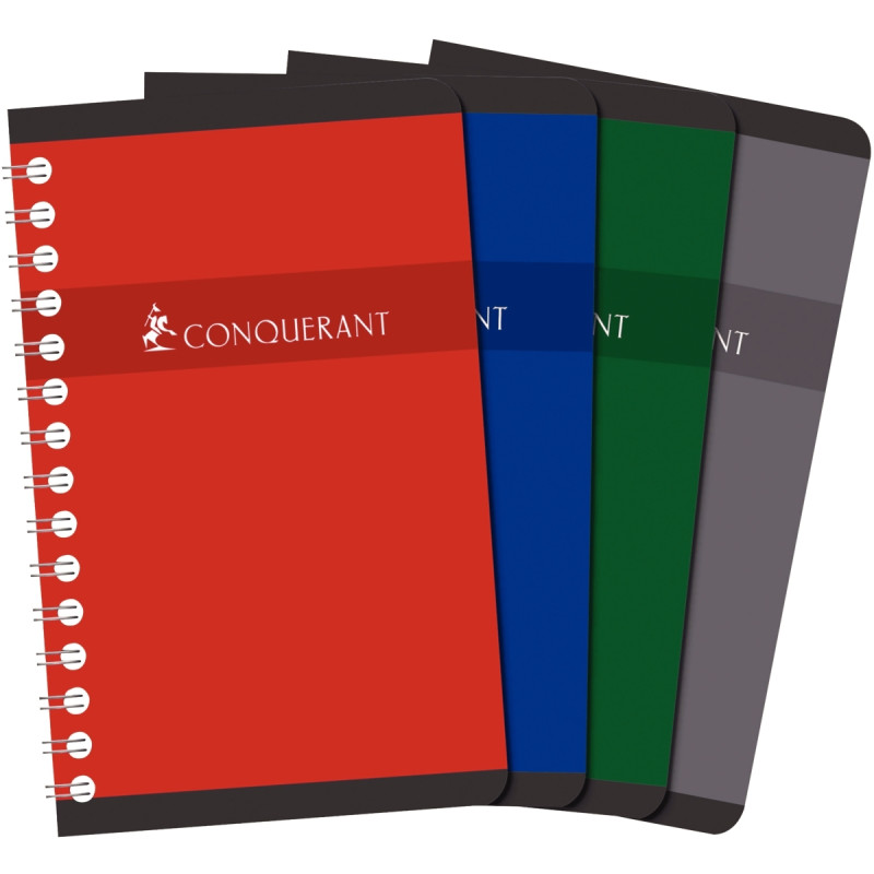 Carnet à reliure intégrale 180 pages CONQUERANT, format A5, quadrillé