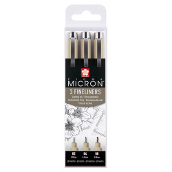 Set de 3 feutres noirs Pigma micron 0,3/ 0,4/ 0,5mm