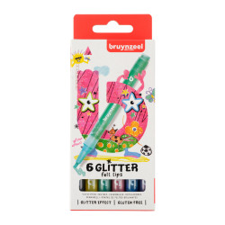 Boîte 6 feutres Glitter Bruynzeel assortis