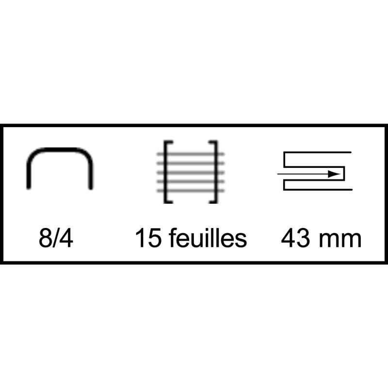 Agrafeuse pince Jaky Bébé 58 15 feuilles nickelé