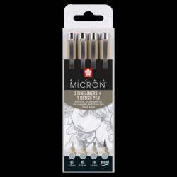 Set de 4 Pigma micron gris froid clair