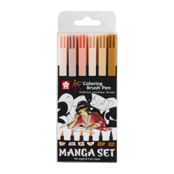 Set Manga de 6 feutres Coloring Brush Pen KOI