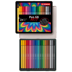 Boîte métal de 20 feutres de dessin Pen 68 ARTY