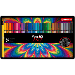 Boîte métal de 30 feutres de dessin Pen 68 ARTY