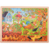 Lot de 4 puzzles à cadre en bois 96 pièces, thèmes divers (lot n°1)