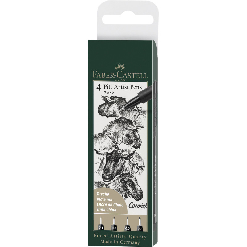 Pochette 4 Feutres Pitt artist Pen Black fineliner