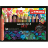 Pochette de 10 crayons Woody 3 en 1-Etui + taille-crayons ARTY