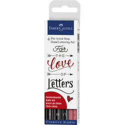 Pochette de 6 Feutres Pitt Handlettering Rouge