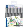 Pochette de 12 feutres couleurs assortis Pigment Liner