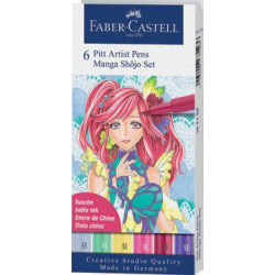 Pochette de 6 Feutres Pitt Artist Pen MANGA SHÔJO