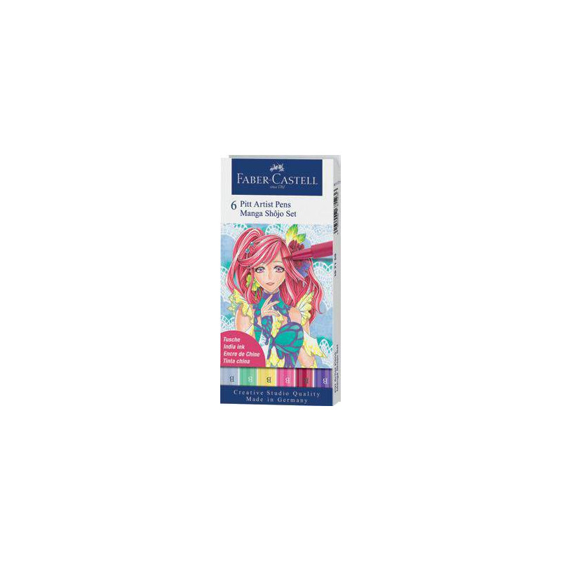 Pochette de 6 Feutres Pitt Artist Pen MANGA SHÔJO