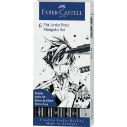 Pochette de 6 Feutres Pitt Artist Pen MANGAKA
