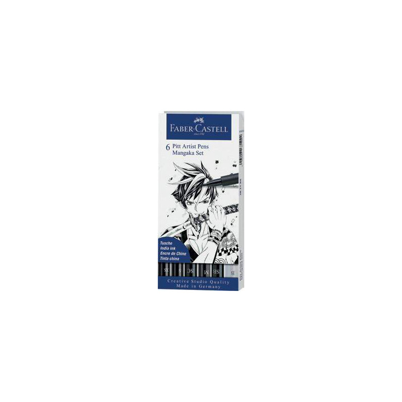 Pochette de 6 Feutres Pitt Artist Pen MANGAKA