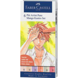 Pochette de 6 Feutres Pitt Artist Pen MANGA KAOIRO
