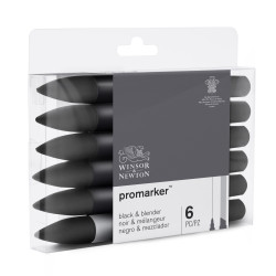 Marqueur Promarker set de 6 (5 noirs + mélangeur)