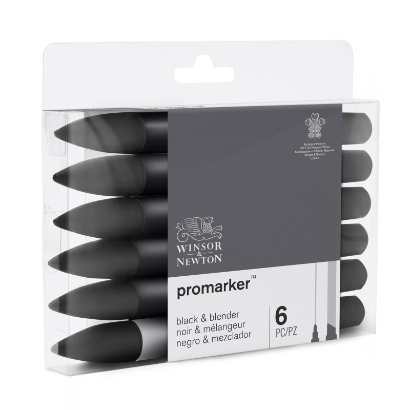 Marqueur Promarker set de 6 (5 noirs + mélangeur)