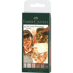 Pochette de 6 feutres Pitt artist Pen Brush Couleurs Portrait