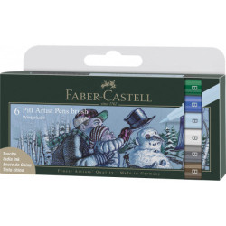 Boîte de 6 Feutres Pitt Artist Pen Couleurs d'Hiver