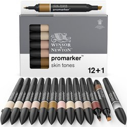 Marqueur Promarker set 12 tons chair assortis + 1 blender