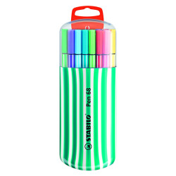 Etui Zebrui de 20 feutres de dessin pointe moyenne STABILO Pen 68 déco