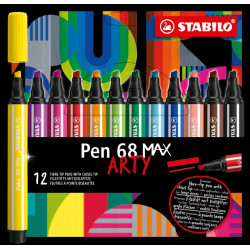 Pochette de 12 feutres pointe biseautée Pen 68 MAX ARTY