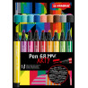 Pochette de 18 feutres pointe biseautée Pen 68 MAX ARTY