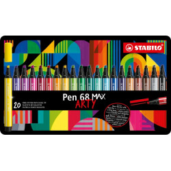 Boîte métal de 20 feutres pointe biseautée Pen 68 MAX ARTY