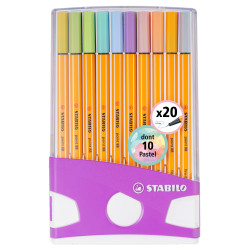 Etui ColorParade de 20 stylos-feutres STABILO point 88 dont 10 pastel