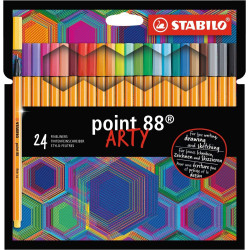 Pochette de 24 stylos-feutres pointe fine STABILO point 88 ARTY