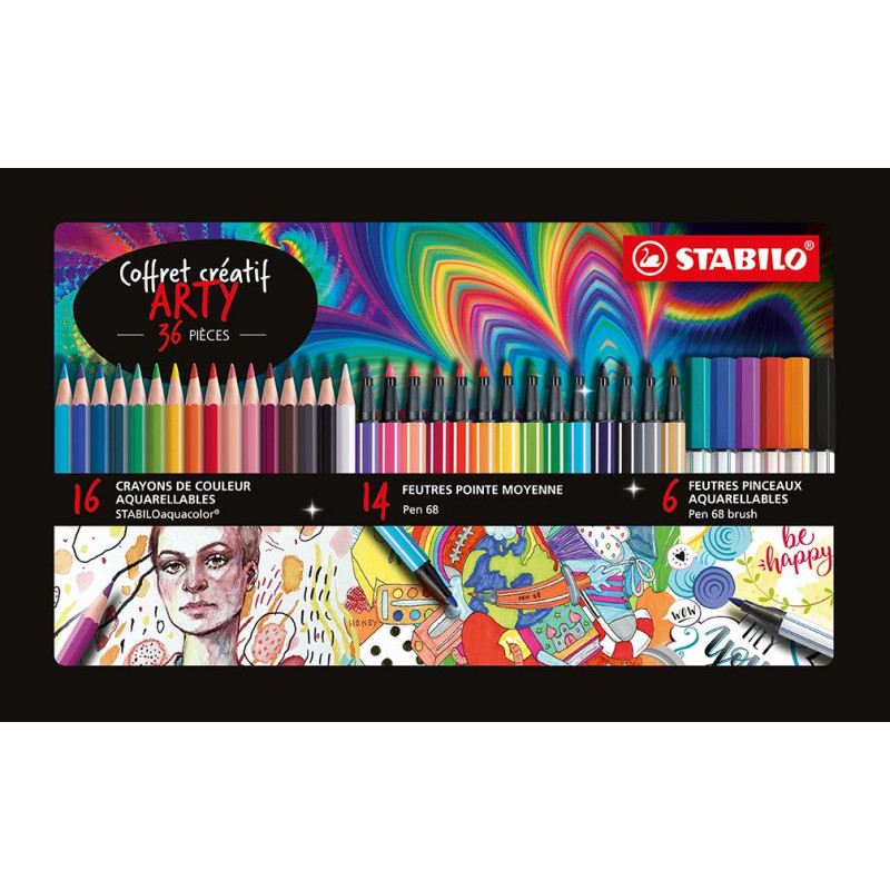 Coffret métal créatif 36 pièces Stabilo Arty